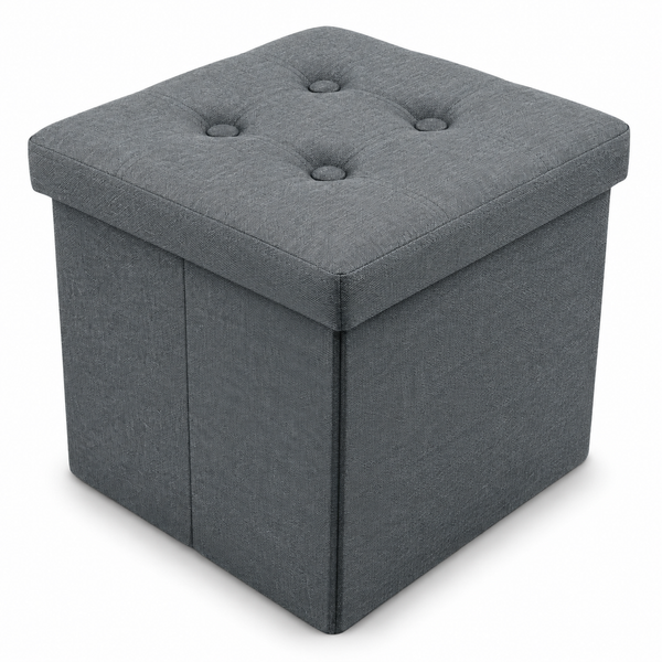 Nyxi Fabrico Ottoman Storage Box (Dark Grey) - 38 * 38 * 38cm