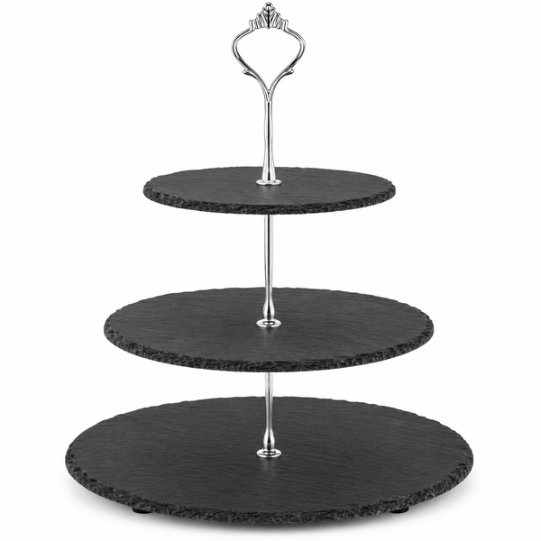 Nyxi 3 Tier Natural Slate Cake Stand