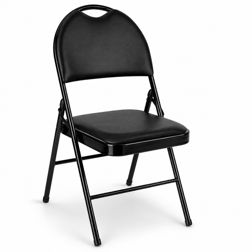 Nyxi Premium Folding Chair Fabric Padded (Black Woven)