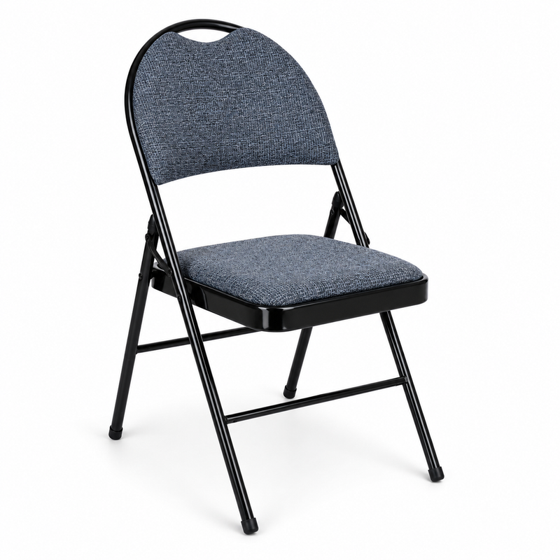 Nyxi Premium Folding Chair Fabric Padded (Blue Fabric)