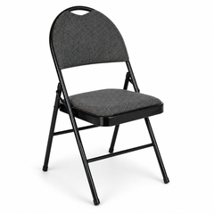 Nyxi Premium Folding Chair Fabric Padded (Grey Fabric)