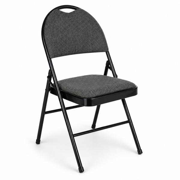 Nyxi Premium Folding Chair Fabric Padded (Grey Fabric)