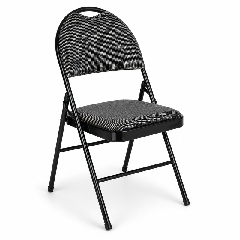 Nyxi Premium Folding Chair Fabric Padded (Grey Fabric)