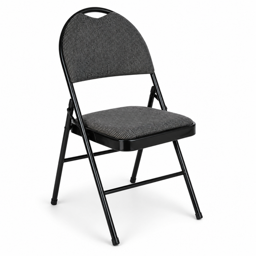 Nyxi Premium Folding Chair Fabric Padded (Grey Fabric)