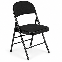 Nyxi Fabrico Folding Chair Fabric Padded (Black)