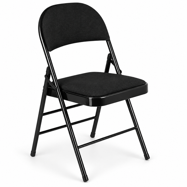 Nyxi Fabrico Folding Chair Fabric Padded (Black)