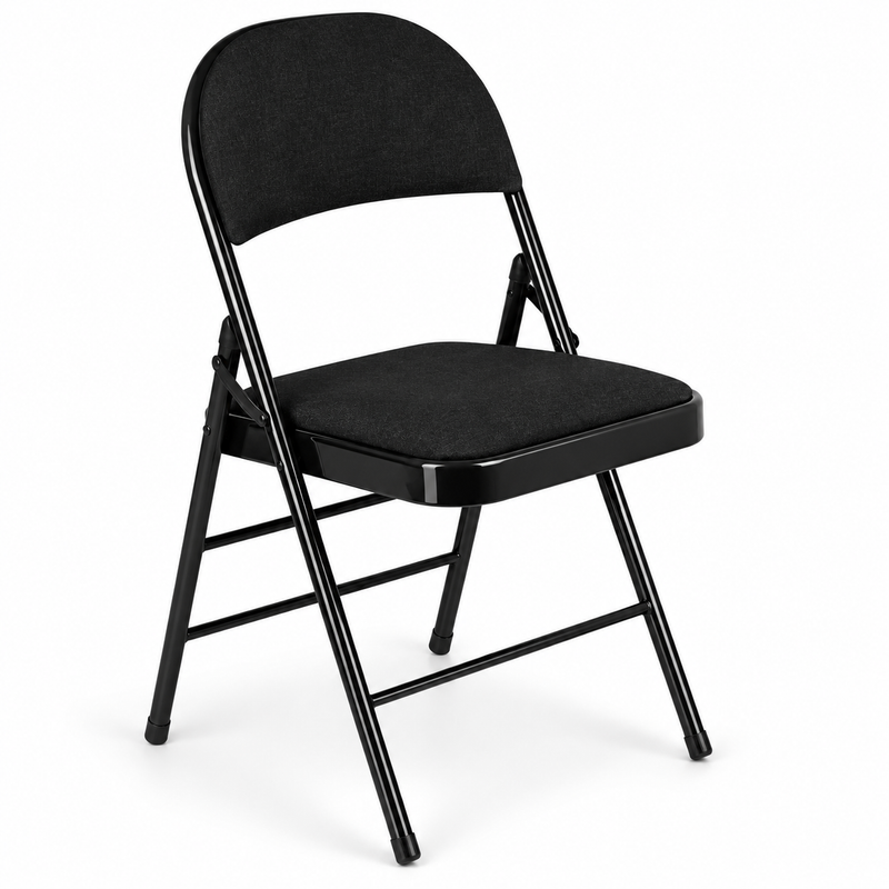 Nyxi Fabrico Folding Chair Fabric Padded (Black)