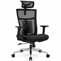 Nyxi Office Chair Premium Ergonomic Mesh Seat, 3D Armrests, Headrest & Lumbar Support, 3-Angle Locking (Black)