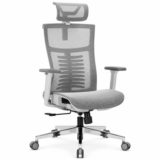 Nyxi Office Chair Premium Ergonomic Mesh Seat, 3D Armrests, Headrest & Lumbar Support, 3-Angle Locking (Grey)