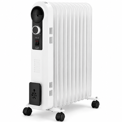 Nyxi 11-Fin Oil Filled 2500W Heater 3 Power Settings (White, Model 3881)