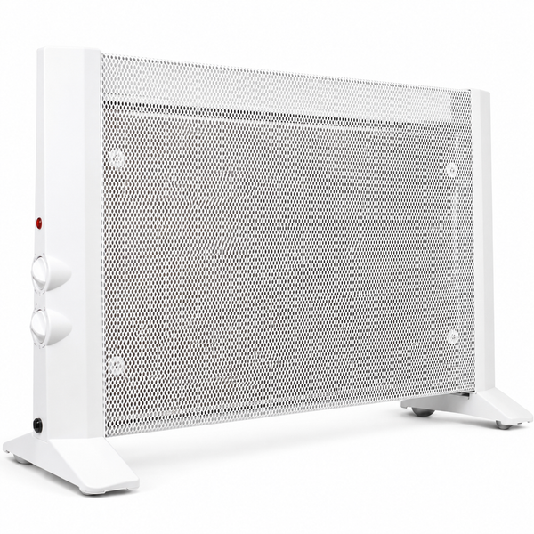 Nyxi Mica Panel Electric Heater 2000W Free Standing 3 Heat Settings (White)