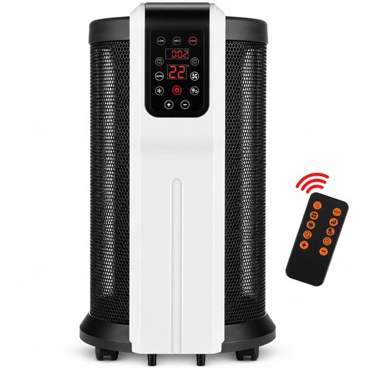 Nyxi Cylindrical Mica Electric Heater 2200W 360° Surround Heating with Remote Control
