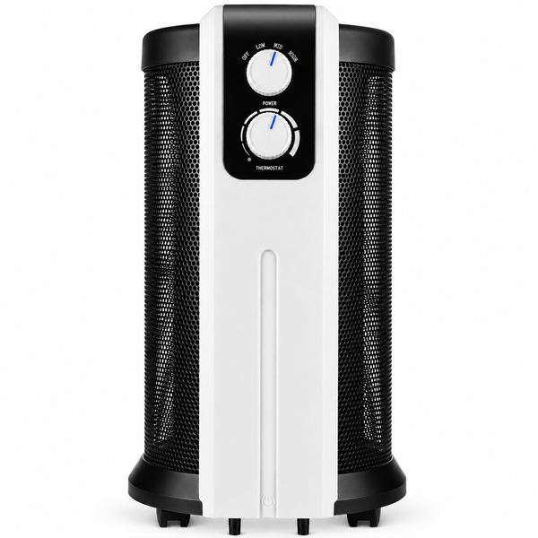 Nyxi Cylindrical Mica Electric Heater 2200W 360° Surround Heating 3 Heat Settings