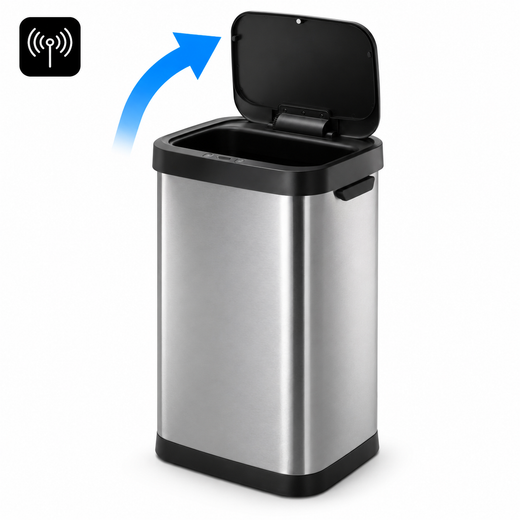 Nyxi 50L Smart Kitchen Bin Auto Open/Close Motion Sensor Stainless Steel Durable Design for Home & Office