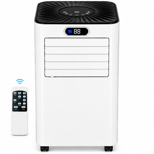 Nyxi 9000 BTU Portable Air Conditioner 3-in-1 AC, Cooling Fan & 24L/Day Dehumidifier, Remote Control, Window Kit, 24Hr Timer, Energy Class A