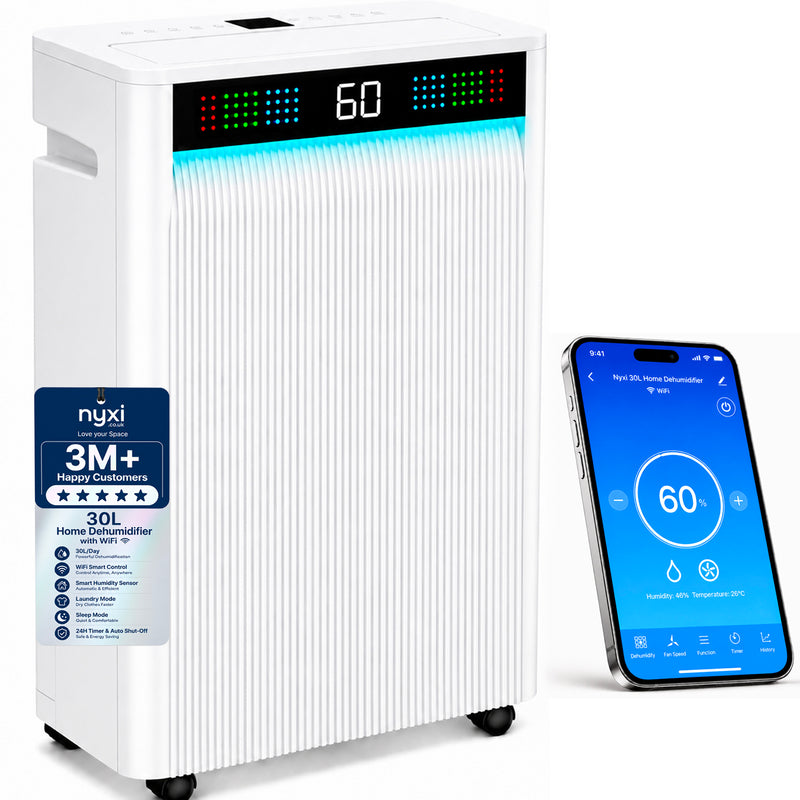 Nyxi 30L Dehumidifier with WiFi App and Voice Control