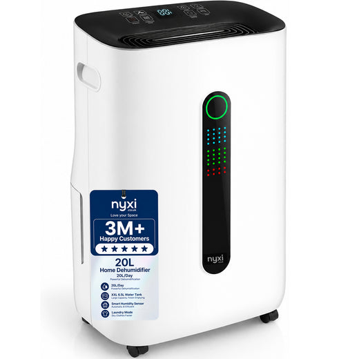 Nyxi 20L Dehumidifier XL – 6.5L Tank, Laundry Mode, Continuous Drain