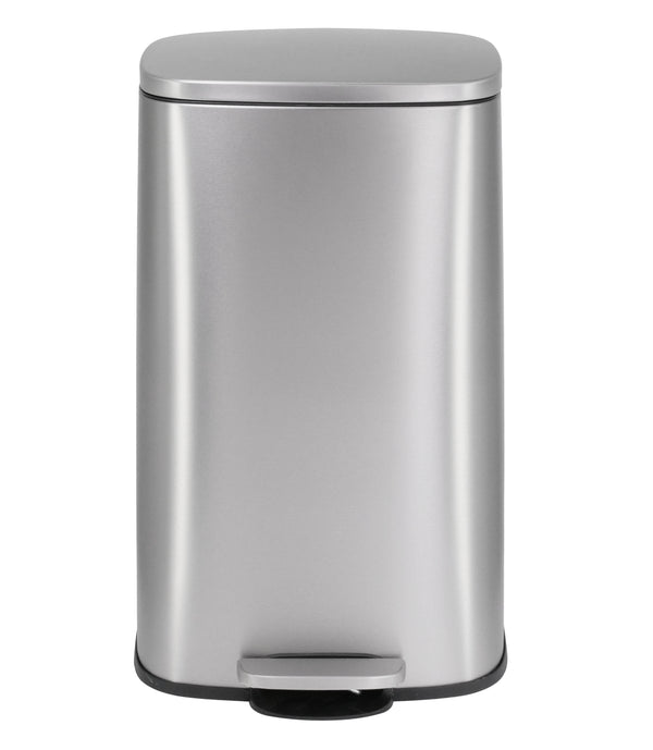Nyxi 30L Pedal Bin Soft-Close Lid Stainless Steel Durable Design for Home & Office - Silver