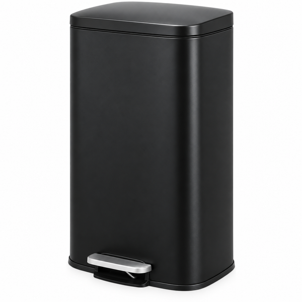 Nyxi 50L Stainless Steel Pedal Bin with Soft-Close Lid ,Fingerprint Resistant - Black