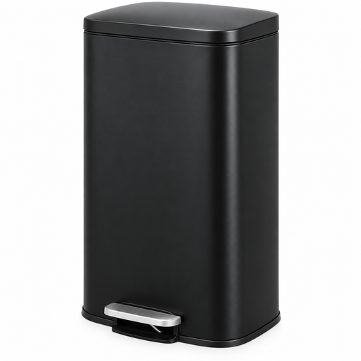 Nyxi 50L Stainless Steel Pedal Bin with Soft-Close Lid ,Fingerprint Resistant - Black