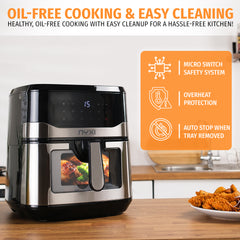Nyxi Air Fryer 9.2L with Digital Display 9 Preset Cooking Modes Single Basket
