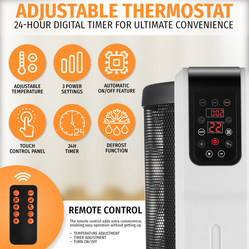 Nyxi Cylindrical Mica Electric Heater 2200W 360° Surround Heating with Remote Control