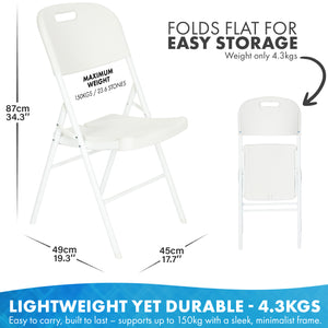 Premium Folding Chair – All-White Waterproof Design with Built-in Drain – Foldable Outdoor & Indoor Seat