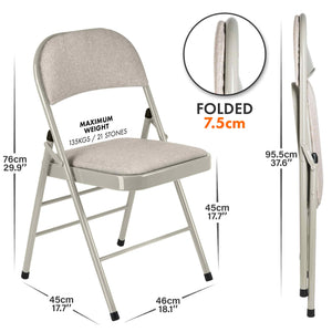 Fabrico Folding Chair Fabric Padded (Camel Cream)