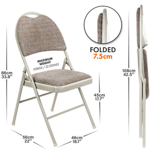 Premium Folding Chair Fabric Padded (Cream Fabric)