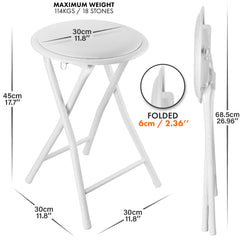 Nyxi Round Folding Stool Chair (White)