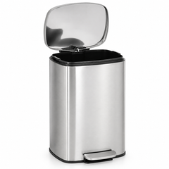 Nyxi 30L Pedal Bin Soft-Close Lid Stainless Steel Durable Design for Home & Office - Silver