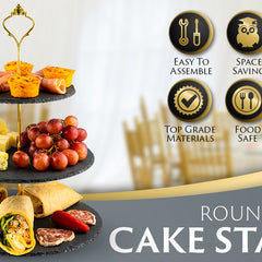 Nyxi 3 Tier Natural Slate Cake Stand