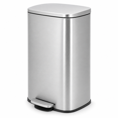 Nyxi 50L Stainless Steel Pedal Bin with Soft-Close Lid ,Fingerprint Resistant - Silver
