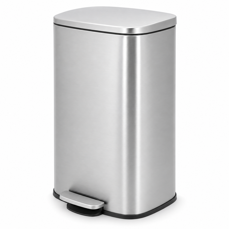 Nyxi 50L Stainless Steel Pedal Bin with Soft-Close Lid ,Fingerprint Resistant - Silver