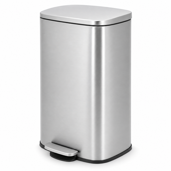 Nyxi 50L Stainless Steel Pedal Bin with Soft-Close Lid ,Fingerprint Resistant - Silver