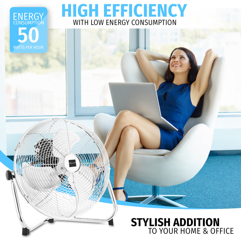 Nyxi Metal Floor Fan 12-Inch