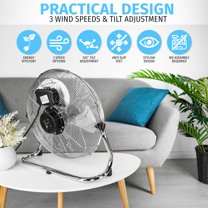 Nyxi Metal Floor Fan 16-Inch