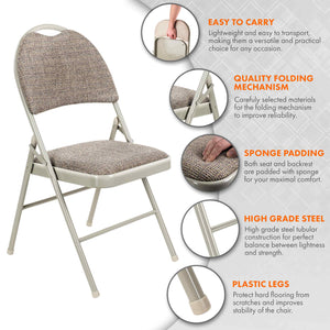 Premium Folding Chair Fabric Padded (Cream Fabric)