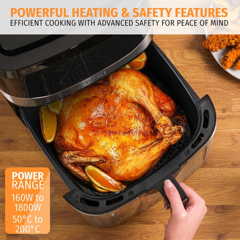 Nyxi Air Fryer 9.2L with Digital Display 9 Preset Cooking Modes Single Basket