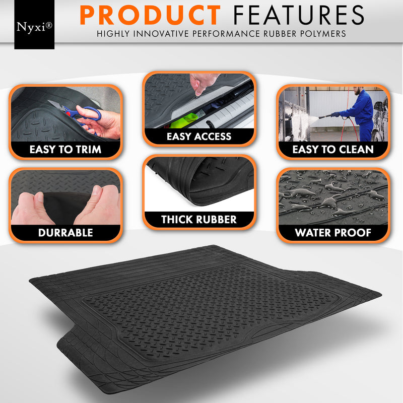 Nyxi Rubber Car Boot Mat Liner (137cm X 110cm)