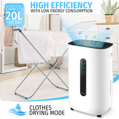 Nyxi 20L Per Day Dehumidifier with Digital Humidity Sensor, XL 6.5L Water Tank