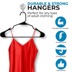 Nyxi Heavy Duty Plastic Coat Hangers (Black)