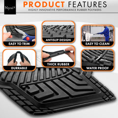 Nyxi Universal Heavy Duty Rubber Car mat (4 Piece)