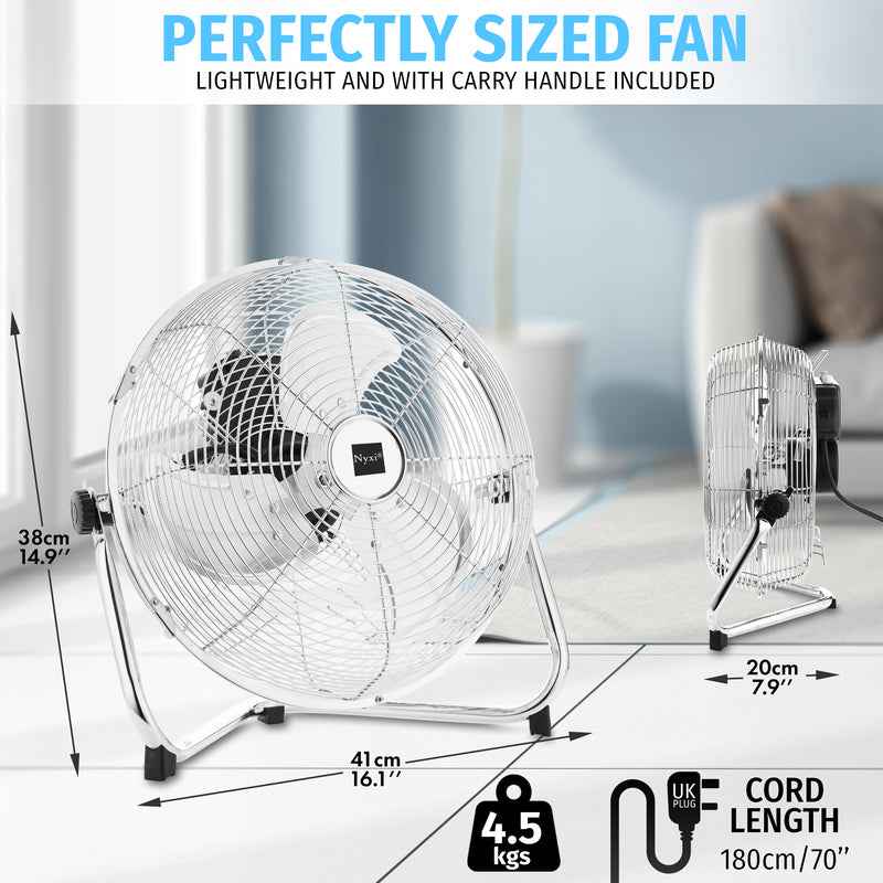 Nyxi Metal Floor Fan 12-Inch