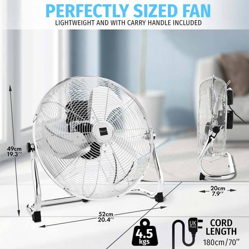 Nyxi Metal Floor Fan 16-Inch