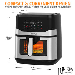 Nyxi Air Fryer 9.2L with Digital Display 9 Preset Cooking Modes Single Basket