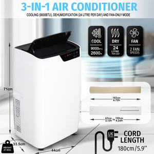 9000 BTU Air Conditioner Portable