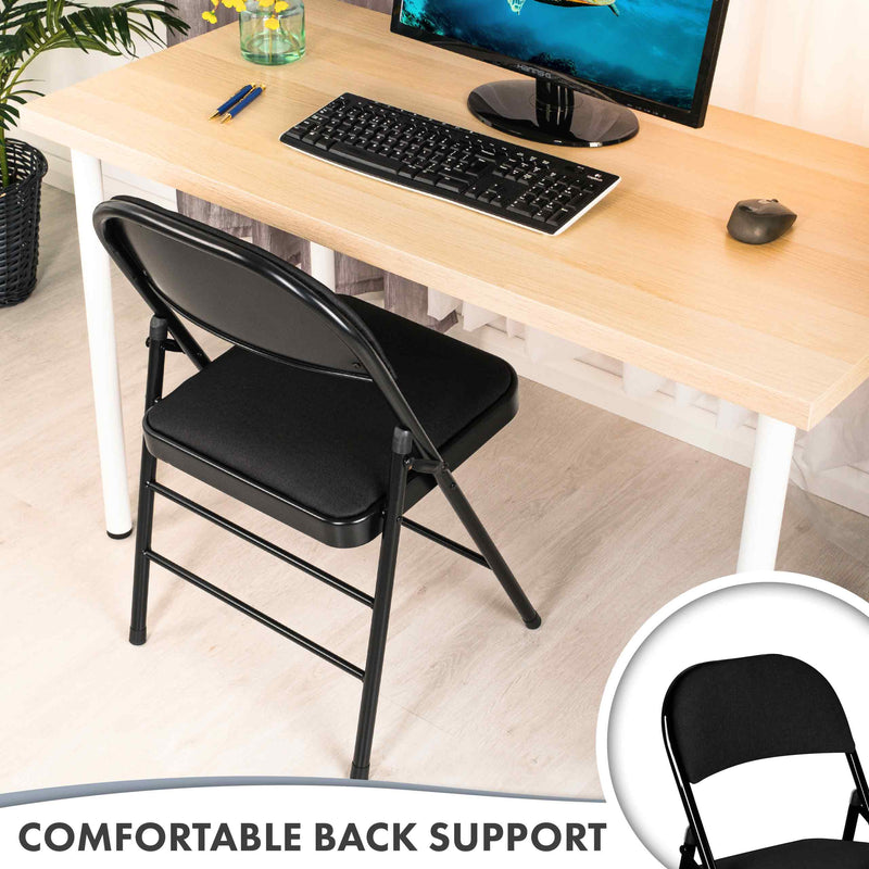 Nyxi Fabrico Folding Chair Fabric Padded (Black)