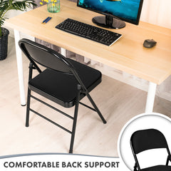 Nyxi Folding Chair Faux Leather Padded (Black PVC)