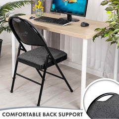 Nyxi Premium Folding Chair Fabric Padded (Grey Fabric)